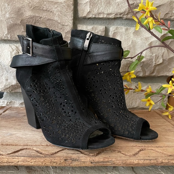 FINAL-Last Call- Vince Camuto Maizy Peep Toe Leather Bootie - Picture 2 of 16